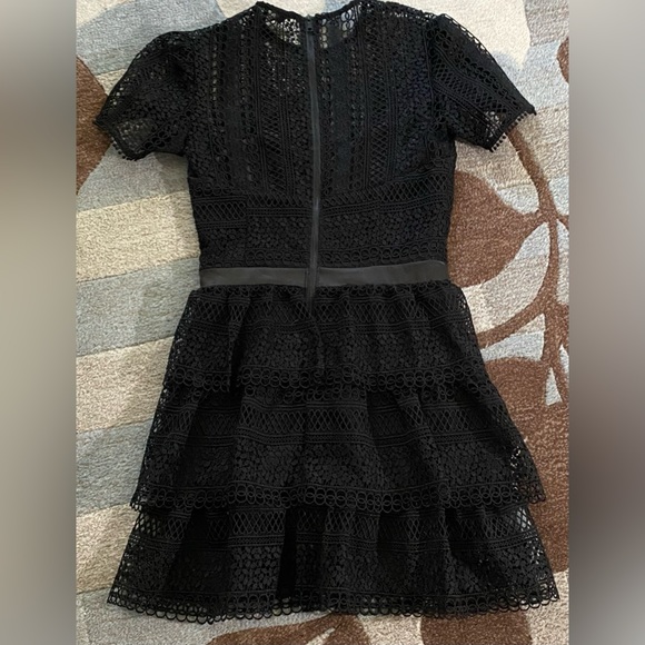 Revolve| Bardot Black Crochet Lace      Ava Mini Dress - Picture 7 of 12